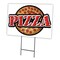 Signmission Pizza Yard Sign & Stake outdoor plastic coroplast window, C-1824 Pizza C-1824 Pizza - alternate 1
